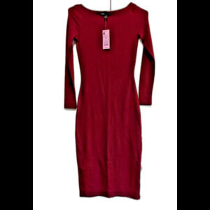 Wild Fable Deep Red Burgundy XXS Knit Bodycon Midi Dress